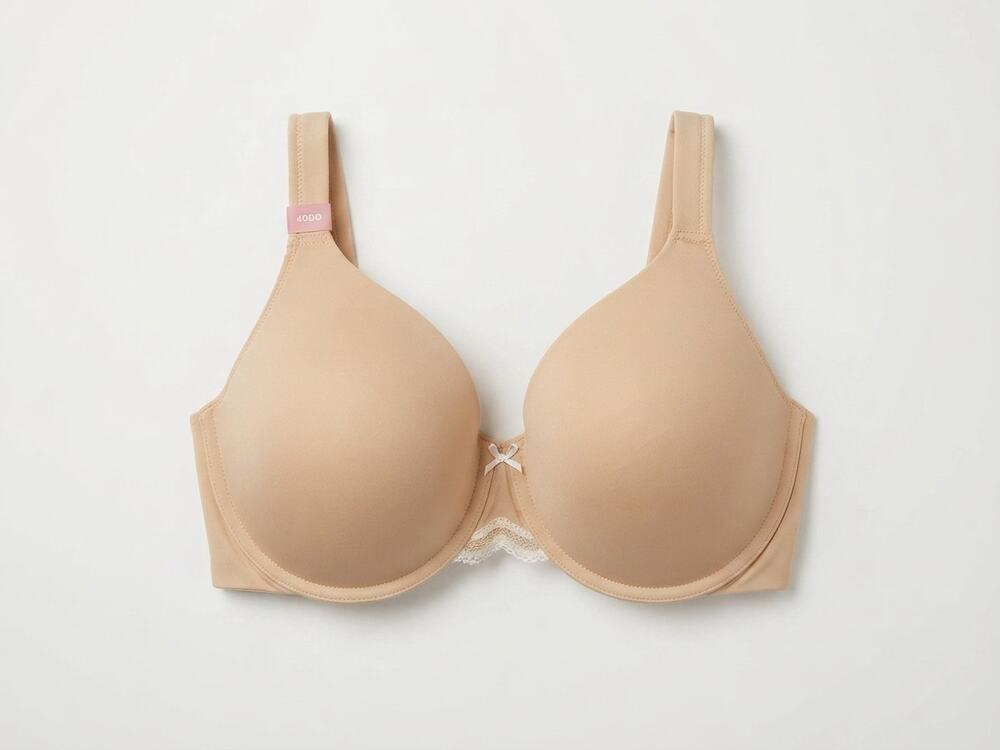 NEW Cacique 40DD Lightly Lined Full Coverage Beige Nude Bra Lace Trim Underwire